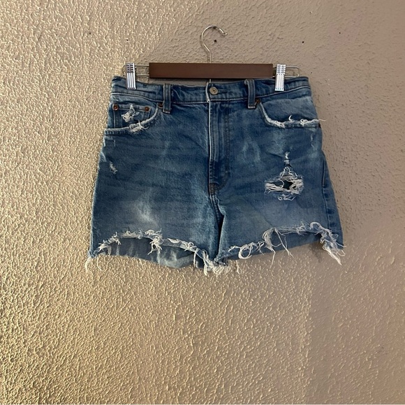Abercrombie & Fitch Pants - Abercrombie & Fitch 4" Mom Short High Rise Size 29/8 Distressed Denim Casual